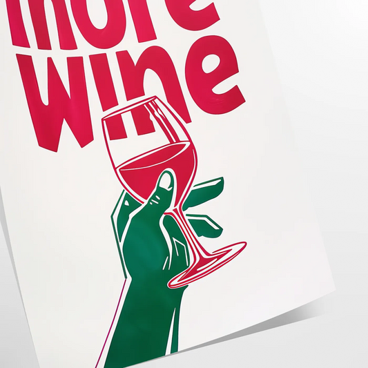 kitchen decor More Wine poster chic gray blue palette trendy wall art perfect gift lovers stylish touch space framed print unframed artwork walls today