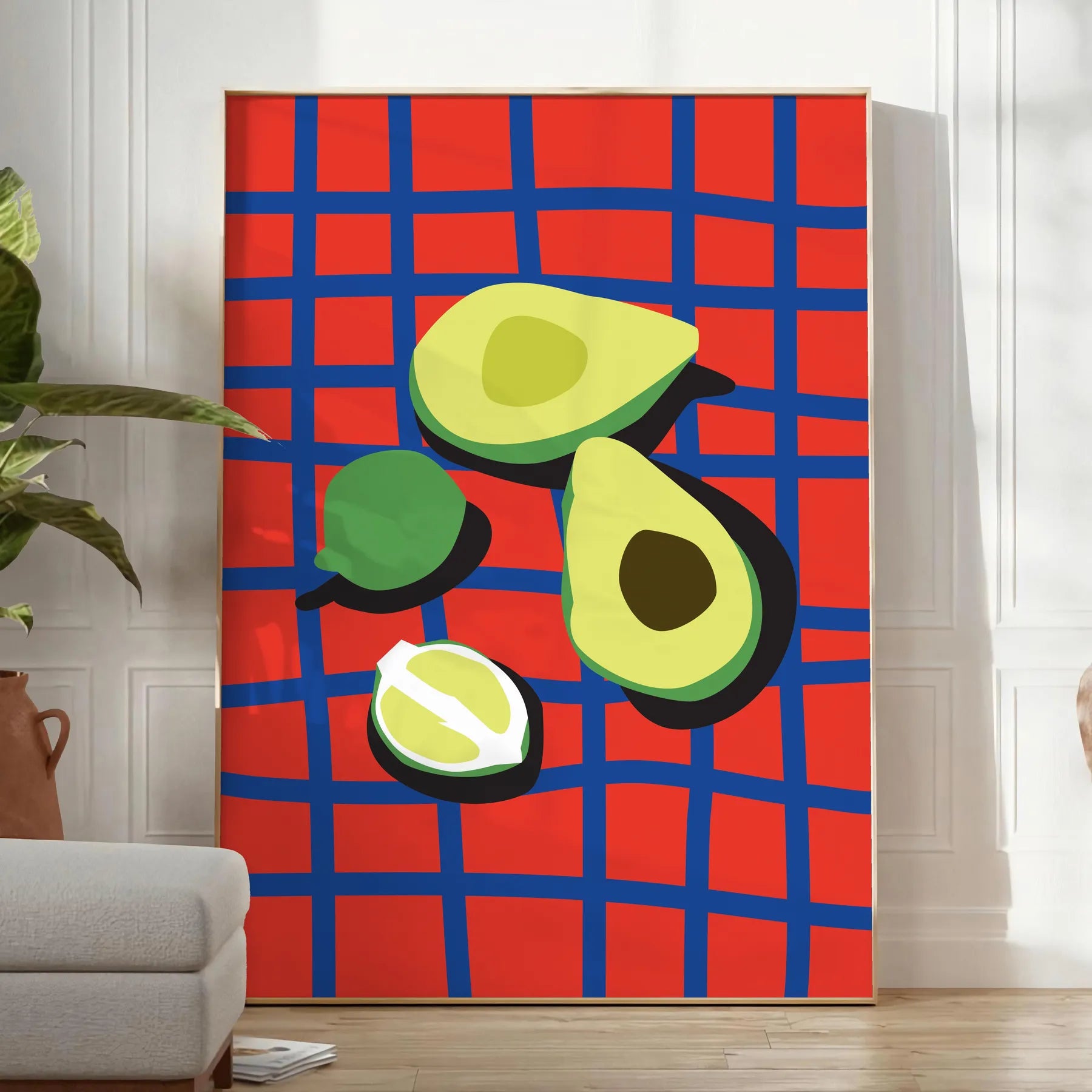 space vibrant Legume 3 Vegetable Art poster yellow blue hues wall enthusiasts unique print delightful gift decor stunning artwork available various sizes A4 cm A0