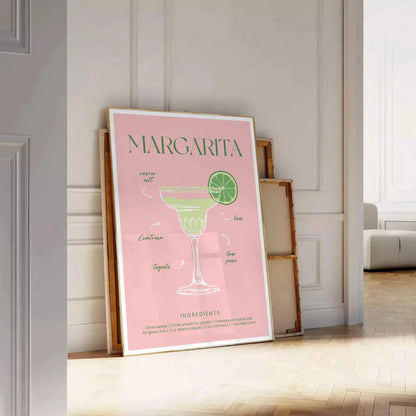 space vibrant Margarita Cocktail Poster refreshing green orange hues eye wall art perfect gift enthusiasts home decor lovers unframed options