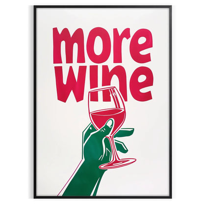 kitchen decor More Wine poster chic gray blue palette trendy wall art perfect gift lovers stylish touch space framed print unframed artwork walls today