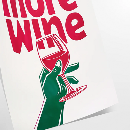 kitchen decor More Wine poster chic gray blue palette trendy wall art perfect gift lovers stylish touch space framed print unframed artwork walls today